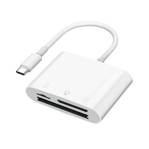 SD Card Reader USB C for iPhone 15/Android Phone/iPad/Mac/Laptop, Three Card Slot Micro SD Card Reader Supports SD Micro SD CF Card, Digital Camera Viewer Memory Card Reader Plug and Play