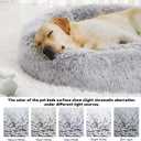 Calming Dog Bed & Cat Bed, Anti-Anxiety Donut Dog Cuddler Bed, Warming Cozy Soft Dog Round Bed, Fluffy Faux Fur Plush Dog Cat Cushion Bed for Small Medium Dogs and Cats, Size: 36.0"l x 36.0"w x 8.0"th