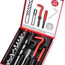 Metric Thread Repair Insert Kit, M6X1.0mm helicoil Thread Repair kit with HSS Drill Bits, Rethreading Inserts Tool Set for Damaged Thread Repairing with Carry Case