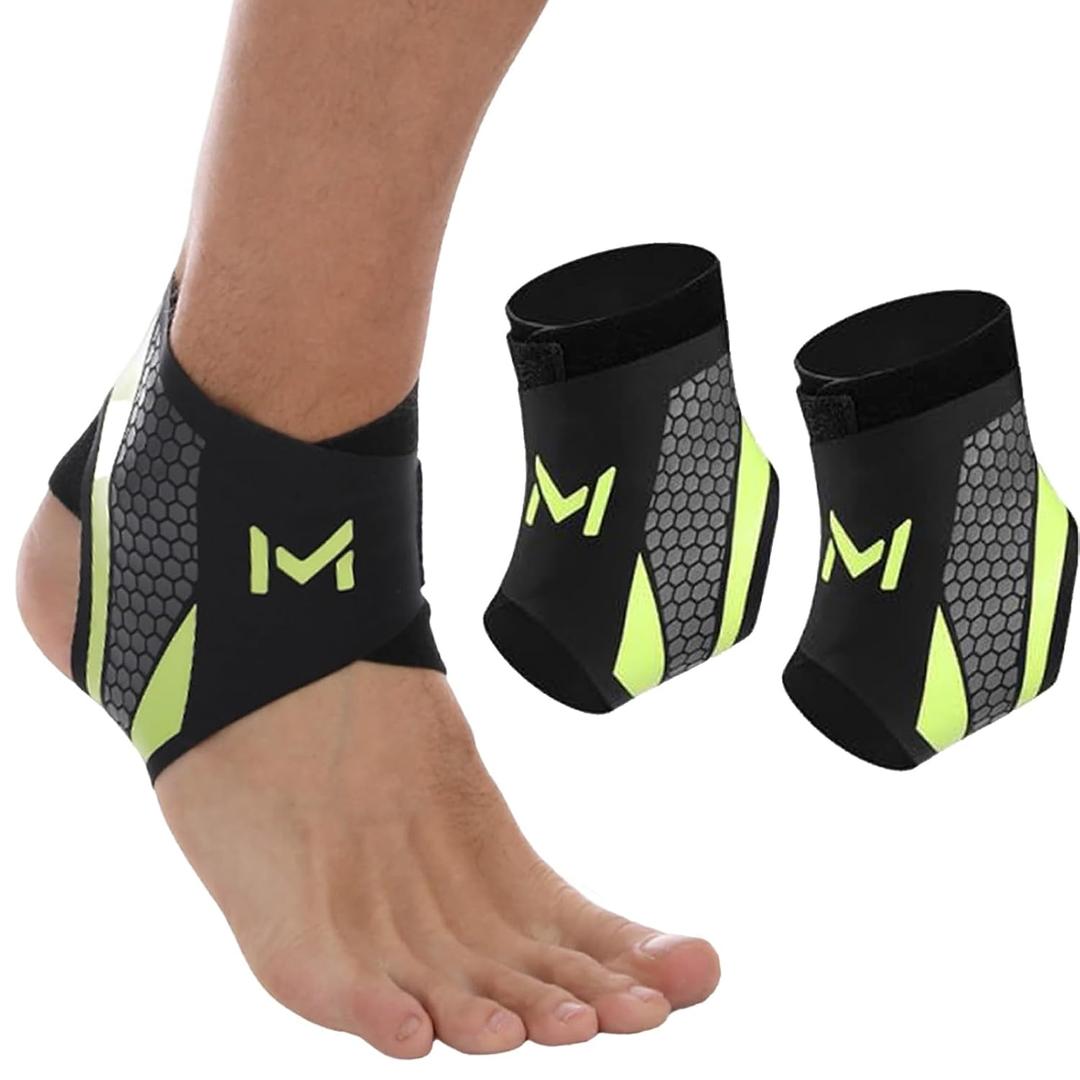 Ankle Brace Adjustable Lace-Up Support with Breathable Compression Sleeve, Arch Support & Stirrup Straps for Basketball, Sports Stability, Sprain Recovery Unisex for Men & Women (2 pcs Green)