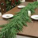 2PCS 9FT Christmas Garland Norfolk Pine Garland Real Touch Artificial Greenery Garland for Mantle Fireplace Table Indoor Outdoor Decor (9 ft (1 Pack- Young ))