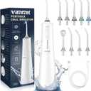 VIMMK Water Flosser, Portable Water Pick with 5 Modes & 8 Jet Tips, 300ML Rechargeable Water Flossers for Teeth, IPX7 Waterproof Power Dental Flosser, Cordless Oral Irrigator for Home Travel - Black, Medium