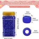 Iooleem Pony Beads (2000pcs Dark Blue), Beads for Bracelets Making, Crafts, Friendship Bracelets (Large Pack)