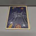 3 x CRTURUNIQ Luxury Navy Blue Thank You Card with Silver Foil - 5x7 Large Blank Note Card with Thick Gold Envelope & Sticker - Premium Heavyweight Cardstock for Wedding, Business, Sympathy & Men