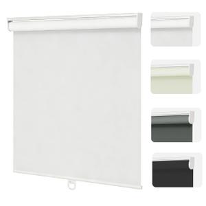 Changshade Blackout Roller Shades Cordless for Windows,100% Room Darkening Window Blinds for Bedroom,Thermal Insulated UV Protection,Easy Install Pull Down Shades for Home,25" w x 50" h,White