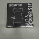 Salt and Pepper Shakers Set with Adjustable Pour Holes by CHEFVANTAGE - White