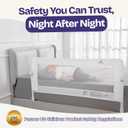 ComfyBumpy Premium Adjustable Bed Rail for Toddlers, Swing-Down Safety Guard, Height Adjusts 24.4"–32.3"H, Extra-Long 55.5", Sturdy Steel & Breathable Mesh, For Twin, Full, Queen & King, White, 1-Pack