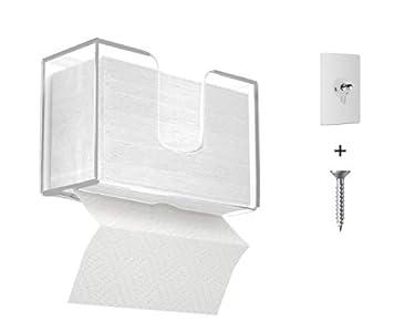 IEEK Paper Towel Dispenser Wall Mount Acrylic Paper Towel Holder for Bathroom Office and Kitchen,Hand Towel Dispenser Fits Multi-Fold Paper Towel,C-Fold, Zfold,Tri fold Paper Towels, Clear