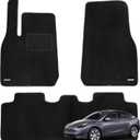 WENNEBIRD Superior Carpet Floor Mats for 2020-2025 Tesla Model Y, 0.6-Inch Ultra-Thick, Noise-Reducing, All-Weather Waterproof Anti-Slip 3-Pc Set