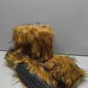 QMFUR Women's Furry Faux Fur Boots Fuzzy Fluffy Mid Calf Snow Boots Suede Warm Fur Lined Booties Flat Fashion Boots, 41