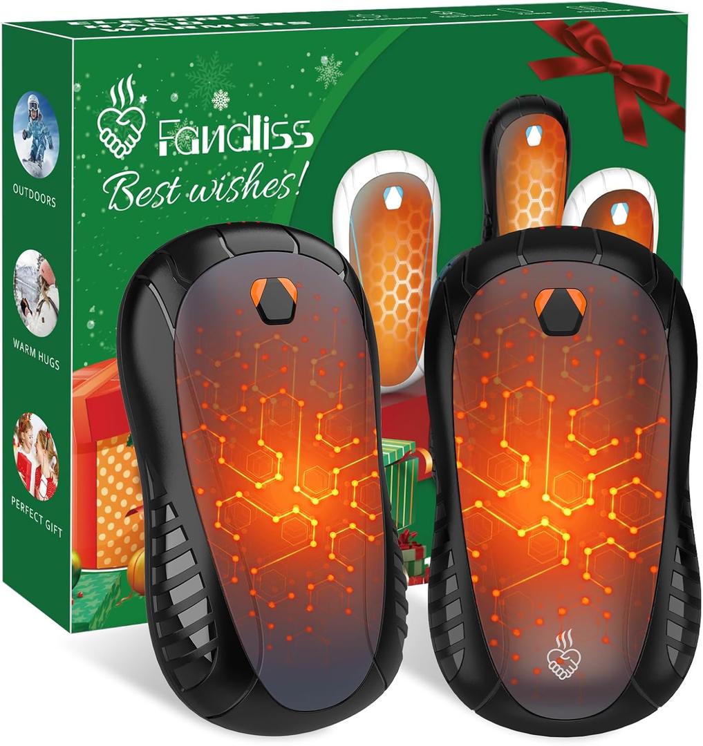 Hand Warmers Rechargeable 2 Pack, 2024 Upgraded Electric Portable Hand Warmers 6000mAh Electric Portable Pocket Heater with 3 Levels Warmth, Gift for Women Men (Gray)