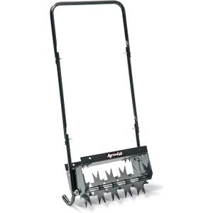 Agri-Fab 45-0365 Push Spike Aerator, 16 Inch Walk Behind Lawn Aerator with 5 Aerating Spikes and 7-Inch Spikes, Steel Weight Tray, 2-1/2 Inches Aeration Depth, for Lawn Care Maintenance