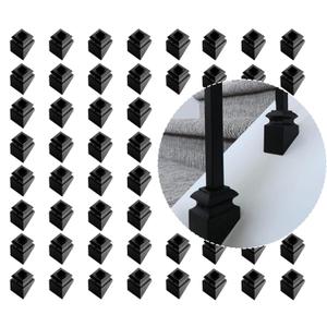 50-Pack Square Iron Balusters Slant Shoes with Screws for 1/2 Inch Staircase Balusters, Ideal for Wrought Iron Spindles in Staircase Renovations