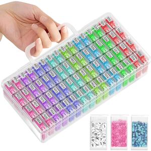 ARTDOT 64 Jars Storage Containers for Diamond Art Kits for Adults, Portable Storage Organizer with Sticker Labels for Diamond Painting Accessories and Tools