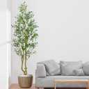 HZXGCP Olive Tree 6ft, Artificial Olive Tree with White Pot, Fake Tree with 1296 Dense Leaves & 72 High-Simulated Olive Fruits - Easy Assembly, Low Maintenance (Olive Tree 6ft)