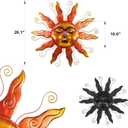Outdoor Metal Wall Art Metal Sun Wall Art Decor 26 inch Large Outdoor Wall Art Hanging Decoration for Graden 3D Sun Face for Living Room Garden Yard Patio(Thread)