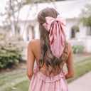 10 PCS Large Hair Ribbon Barrettes with Long Tails for Women & Girls, TOKUFAGU Vintage French Hair Accessories - Bow Clips in 10 Colors (Set A)