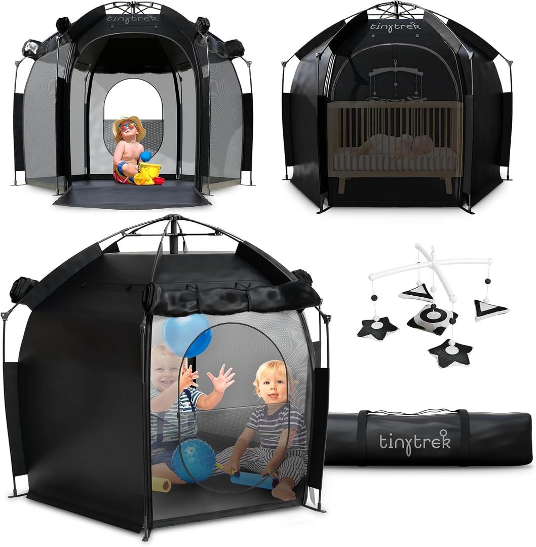 TinyTrek Kids Play Tent for Indoor and Outdoor Fun, Portable Pop Up Tent with Breathable Mesh, Toddler Play Space for Travel, Backyard, Camping and Playroom Use