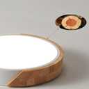 Modern LED Ceiling Light, Flush Mount, Round Wood, 30W, 2400 Lumens, Cool White, 11.8in, for Home Office, Bedroom, Living Room, Kitchen, Hallway