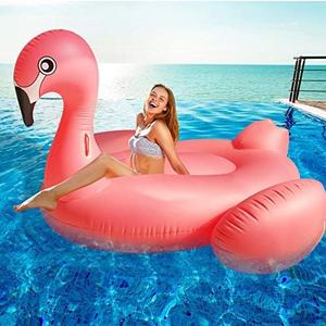 TURNMEON 102" Giant Flamingo Pool Float Inflatable Summer Beach Float Swimming Pool Party Toys Ride-on Lounge Raft Water Pool Floatie for 2-4 Multi Players Adults Kids Lake Floats, Flamingo/Unicorn