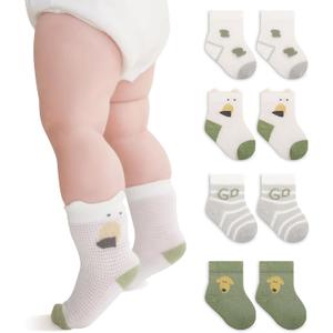 Toddler Ruffle Baby Girls Socks Cute Princess Knit Cotton Lace Top Frilly Infant White Dress Socks (0-12 Months, Lace-c1-4 Pairs)