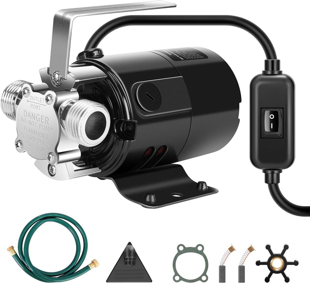 VIVOSUN 115V Water Transfer Pump, 1/10HP 330 GPH Portable Electric Utility Pump with ON/OFF Switch and Water Hose Kit, Ideal for Removing Water from Gardens, Hot Tubs, Pools, Ponds, and More