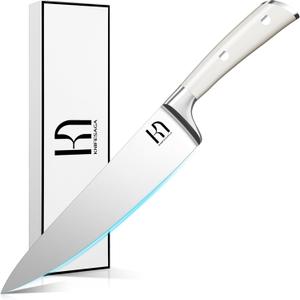 Japanese Chef Knife 8 Inch Professional for Kitchen, High Carbon Stainless Steel Chopping Knife for Vegetable, Razor Sharp Cooking Knife for Meat Cutting with Full-tang Handle