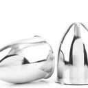 2Pcs 3.27inch Trailer Wheel Center Cap Push Through 3.27" Bore 4.53" Tall Pointed Hub Cap for Truck SUV RV Wheel Rim, Chrome Wheel Cover (3.27" OD 4.53" H, Top Pointed, Chrome, 2Pcs Chrome)