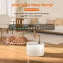 MISFANS Ceramic Cat Water Fountain - 2.1L/71oz - All-Ceramic Body & Pure Copper Water Spout - Non-Toxic - Automatic Pet Drinking Fountain Indoor with Ultra-Quiet Pump, and 3Pcs Filter & Sponge (White)