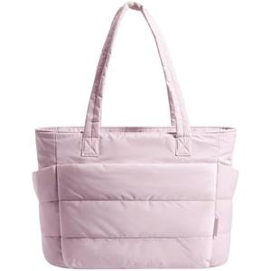 Puffy Tote Bag for Women, Lightweight Work Tote Handbag | 20L for 15.6" Laptop/ 18L for 15.6" Laptop, Quilted Shoulder Bag for Travel College Gym Daily