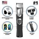 Wahl USA Rechargeable Lithium Ion All in One Beard Trimmer for Men with Detail and Ear & Nose Hair Trimmer Attachment Model 9854-600B