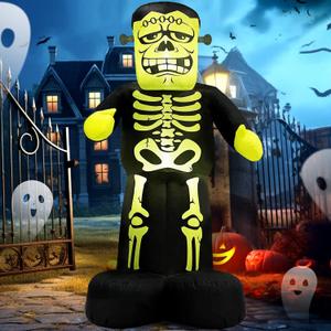 MICOCAH Halloween Inflatables Outdoor Decorations - 7 FT Giant Frankenstein Monster with Skeleton Pattern, Bulit-in LEDs Halloween Blow Up Yard Decorations for Holiday Indoor Party Garden Lawn Dcor