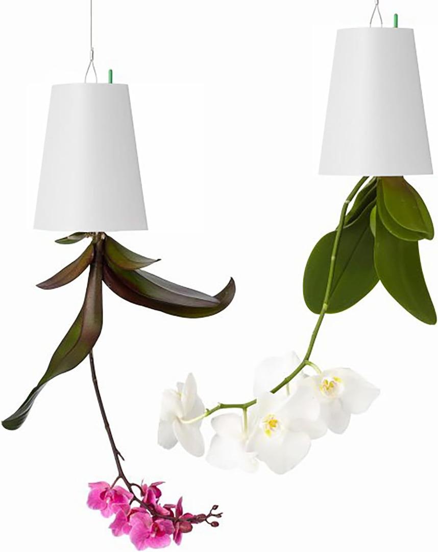 2 PCS Upside-Down Planter Hanging Flower Pot Planter for Balcony Garden Home Decoration (White)