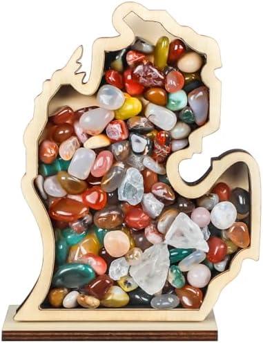 Michigan Shaped Wooden Shadow Box with Acrylic Window, Shadow Boxes Display Cases for Agates, Shark Teeth Starfish Trinket Coastal Decor Christmas Bedroom Living Room Gift Michigan Shaped Wooden Shadow Box with Acrylic Window, Shadow Boxes Display Cases for Agates, Shark Teeth Starfish Trinket Coastal Decor Christmas Bedroom Living Room Gift
