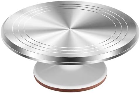 Kootek Aluminium Alloy Revolving Cake Stand 12 Inch Rotating Cake Turntable for Cake, Cupcake Decorating Supplies