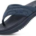ONCAI Mens Orthopedic Flip Flops with Arch Support Summer Beach Pool Walking Sandals with Outdoor Yoga Mat Non-slip Cushion Thick Rubber Soles Size 7-14