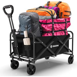 Small Wagon Carts Collapsible/Folding/Foldable/for Apartment/Grocery/Travel/Camping/Shopping/Outdoor/Lightweight & Portable