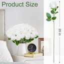 [100]Pcs Realistic Artificial flowers White Roses Bulk, Silk Flowers for wedding decorations & Home Decor, Bridal Bouquets & Centerpieces, Perfect for Halloween & Valentine's Day Decorations (100)