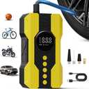 Tire Inflator Portable Air Compressor, 200PSI & 4X Faster Portable Tire Inflator for Car, Accurate Tire Pressure Gauge,Air Pump for Car Tires, Electric Bike, Soccer Ball, Exercise Ball(Yellow)