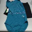 Gymnastics Leotards for Girls, Adult, Child With Shorts Activewear (AL(16&Up/Juniors), Atrovirens Sequins)
