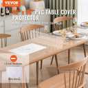 VEVOR Plastic Table Cover, 42 x 96 Inch 1.5 mm Thick Clear Rectangle PVC Desk Mat Protector, Waterproof & Easy Cleaning Desk Pad Tablecloth, for Office Dresser, Dining Room, Night Stand