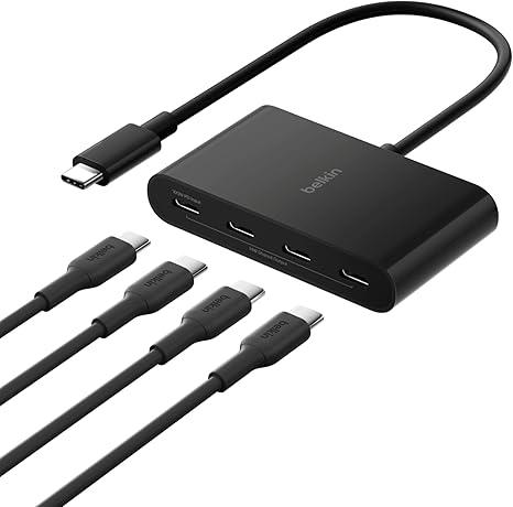 Belkin Connect 4Port USBC Hub  USB C Hub Multiport Adapter Dongle with 4 USBC 3.2 Gen 2 Ports  HighSpeed 10G Data Transfer for Laptop, MacBook, iPad, PC, and More  100W PD