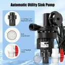 Automatic Utility Sink Pump 1/3 HP, 115V Under-Sink Mounted Heavy-Duty Pump for Gravity-Free Drainage, with Drainage Filter Screen, Integral Check Valve & Ball Valve for Laundry Room and Basement