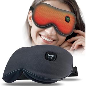 Rechargeable Cordless Heated Eye Mask - Weighted Compress with Graphene Heating for Dry Eyes, Fatigue, Sleep, and Travel, Gray