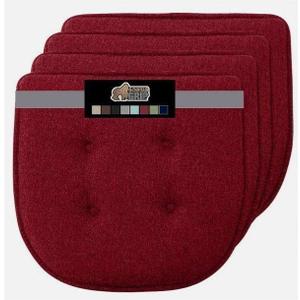 Slip Resistant Burgundy Chair Cushions, Set of 4 - Comfort & Style for Dining Spaces