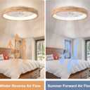 24 Low Profile Ceiling Fan with Light,3 Color Dimmable LED,6 Speeds,Reversible Motor,Wooden Flush Mount Ceiling Fans with Lights and Remote for Bedroom/Kidsroom/Dinng Room
