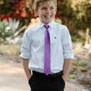 Enlision Boys Ties Solid Color Pre-Tied Kids Necktie for Age 8-12 Adjustable Woven Formal Kids Tie Wedding School Graduation (Lavender)