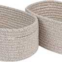 CubesLand Small Storage Baskets for Shelf,Cube Organizer Basket Bin,Woven Baskets for Shelves,Soft Toys Storage Basket,Baby Nursery Basket Bin,Home Decor 12 x 8 x 5.11 inches Light Brown