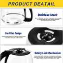 12-Cup Glass Coffee Carafe Replacement Pot Compatible with Mr Coffee, Black & Decker and 12 Cup Carafe Black with Close Handle, Replacement for PLD12, PLD12-RB, PLD12-NP