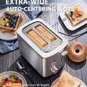 2 Slice Toaster with Wide Slots for Bread & Bagels, Stainless Steel Toaster with Digital Countdown, 6 Shade Settings, Defrost, Reheat & Cancel, Compact Design for Kitchen